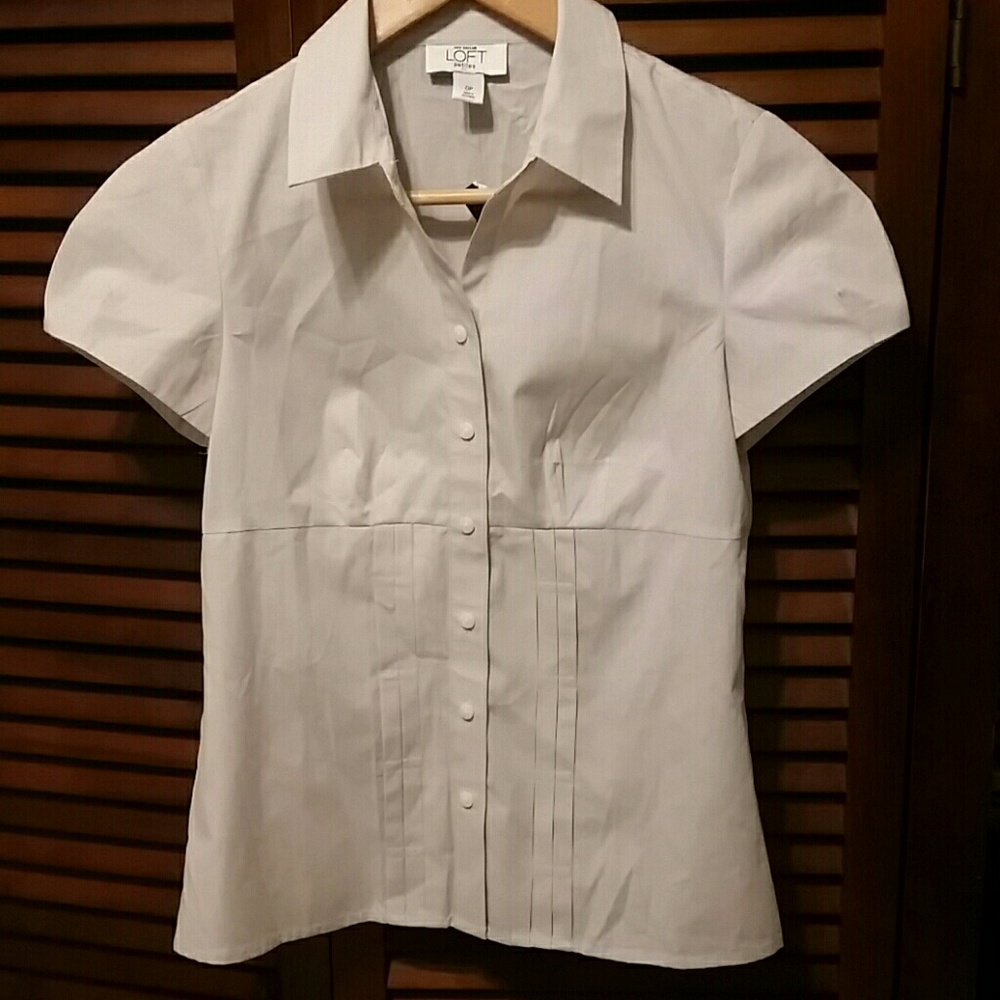 Ann Taylor Petites Cream Blouse